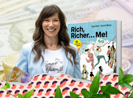 Olga Miler und Buch Rich, Richer, Me!